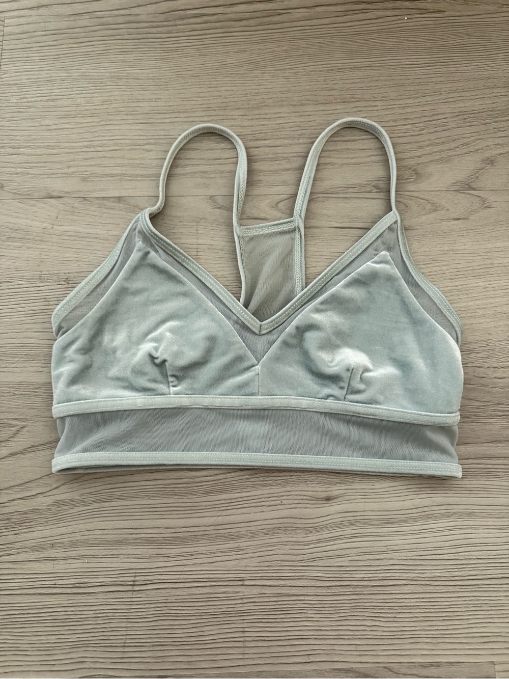 ALO Yoga Velvet Bralette in Light Sage